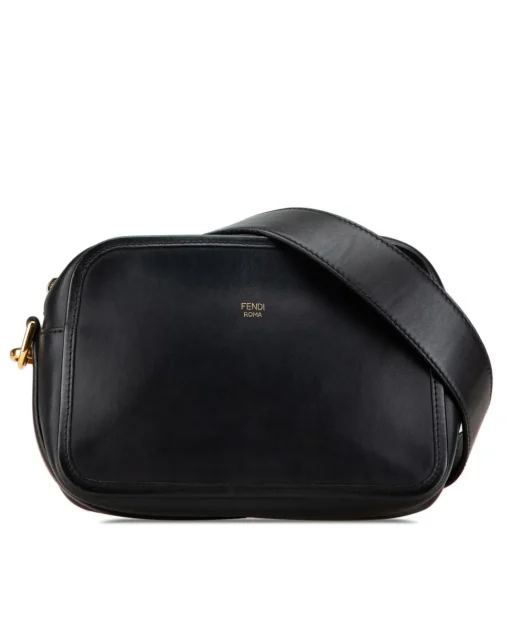 Preloved Calfskin Crossbody Camera Bag with Detachable Strap and