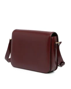 Preloved Calfskin Leather Triomphe Crossbody Bag with Push Lock