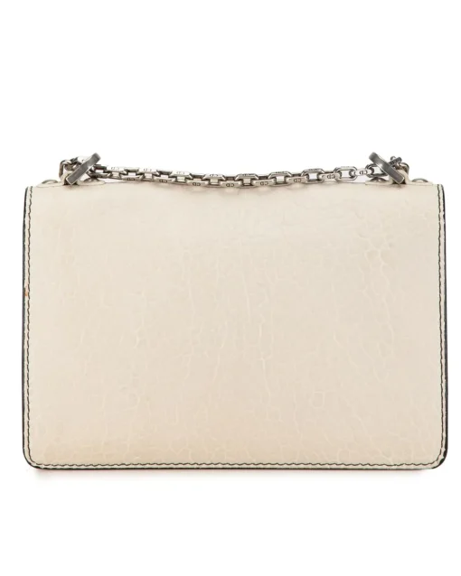 Preloved Calfskin Mosaic Flap Bag with Chain and Magnetic Closure
