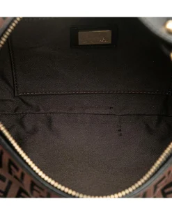 Preloved Canvas Chef Pocket Shoulder Bag with Leather Trim