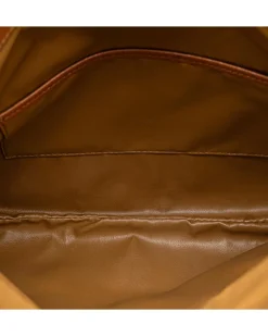 Preloved Coated Canvas Clutch with Leather Trim and Interior Zip
