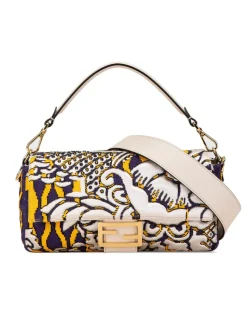 Preloved Embroidered Baguette Shoulder Bag