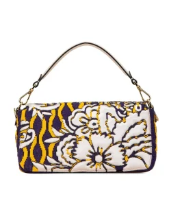 Preloved Embroidered Baguette Shoulder Bag