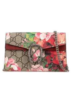 Preloved Floral Print Dionysus Crossbody with Suede Trim and Chain