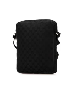 Preloved GG Supreme Canvas Black Leather Crossbody Bag