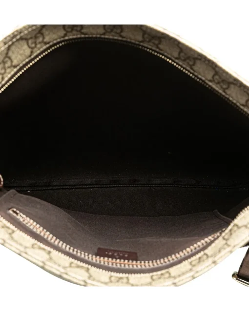 Preloved GG Supreme Coated Canvas Crossbody with Leather Trim