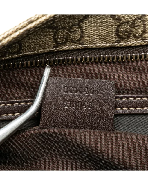 Preloved GG Supreme Coated Canvas Crossbody with Leather Trim