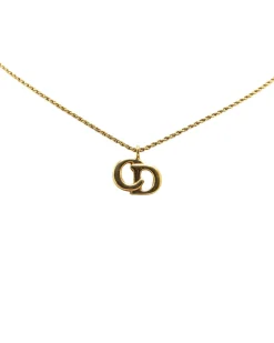 Preloved Gold Plated CD Logo Pendant Necklace with Spring Ring Closure