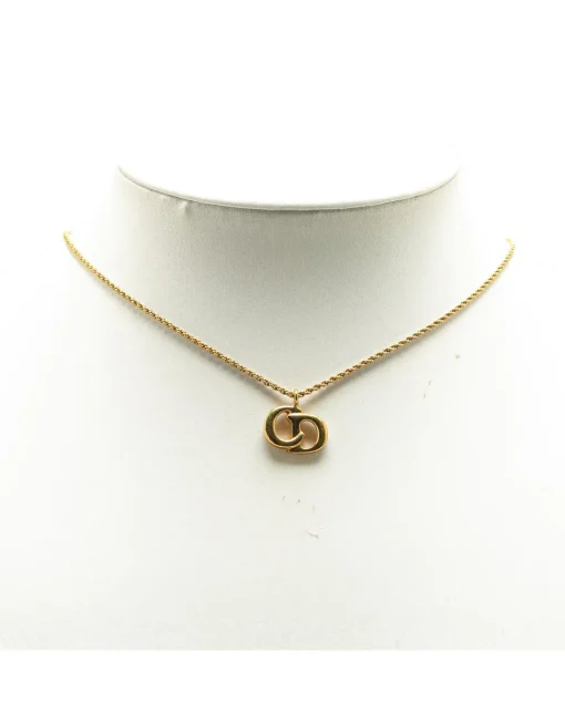 Preloved Gold Plated CD Logo Pendant Necklace with Spring Ring Closure