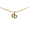 Preloved Gold Plated Rhinestone Pendant Necklace with Chain and Spring