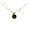 Preloved Gold Plated Rhinestone Pendant Necklace with Enamel Details