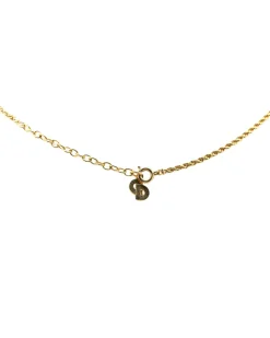 Preloved Gold Plated Rhinestone Pendant Necklace with Spring Ring