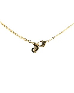 Preloved Gold Plated Rhinestone Pendant Necklace with Enamel Details