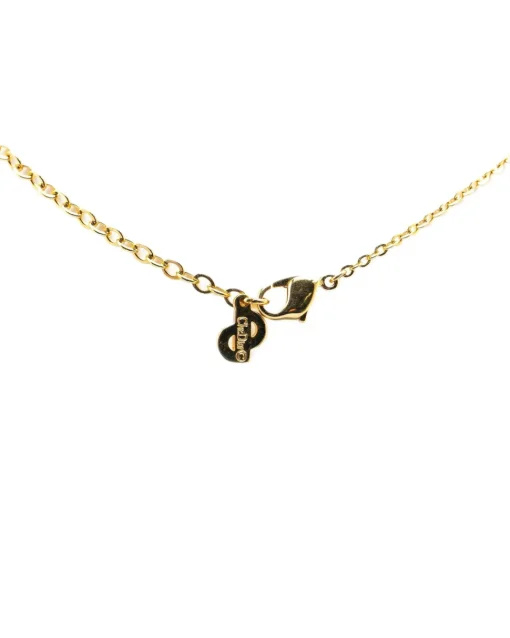 Preloved Gold Plated Rhinestone Pendant Necklace with Enamel Details