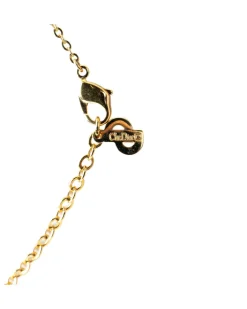 Preloved Gold Plated Rhinestone Pendant Necklace with Enamel Details