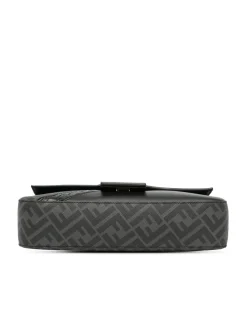 Preloved graphy FF Baguette Shoulder Bag in Black Leather