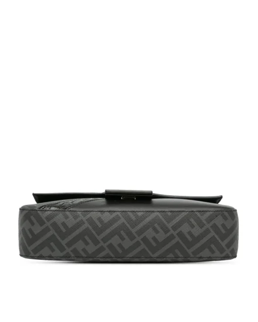 Preloved graphy FF Baguette Shoulder Bag in Black Leather