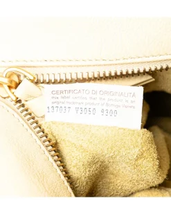 Preloved Intrecciato-Trimmed Leather Shoulder Bag with Curb Chain