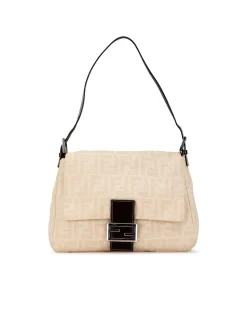 Preloved 2Jours Beige Canvas Shoulder Bag