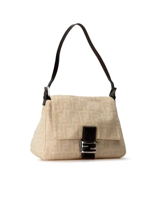 Preloved 2Jours Beige Canvas Shoulder Bag
