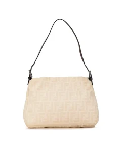 Preloved 2Jours Beige Canvas Shoulder Bag