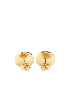 Preloved 18K Gold Onyx Stud Earrings with Push Back Closure