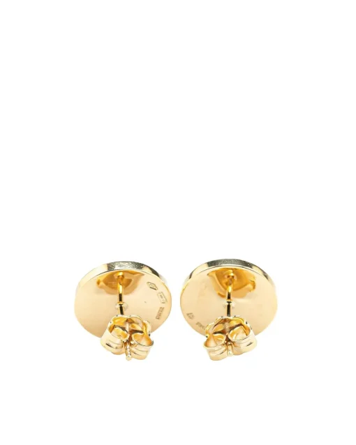 Preloved 18K Gold Onyx Stud Earrings with Push Back Closure