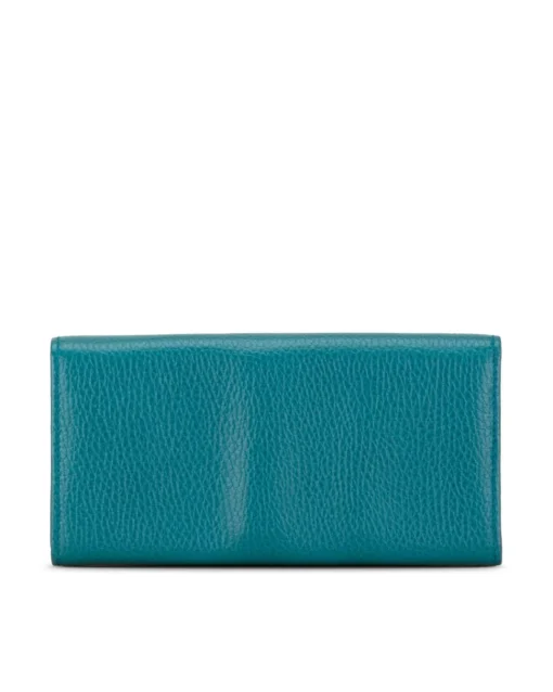 Preloved Leather Swing Continental Wallet with Snap Closure and