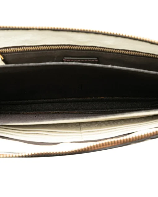 Preloved Logo Mania Leather Clutch with Interior Zip and Slip Pockets