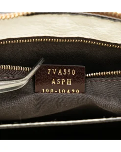 Preloved Logo Mania Leather Clutch with Interior Zip and Slip Pockets