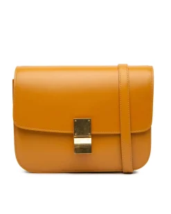 Preloved Medium Calfskin Classic Box Crossbody Bag with Adjustable