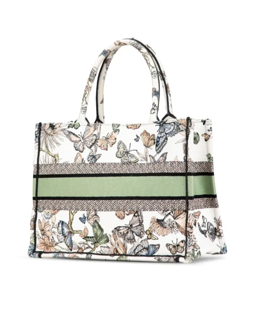 Preloved Medium Embroidered Toile de Jouy Mexico Book Tote