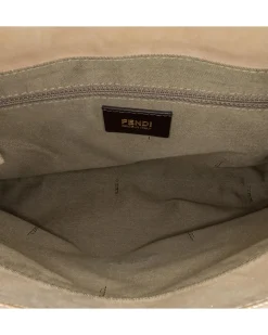 Preloved Metallic Leather Shoulder Bag with Magnetic Snap Closure