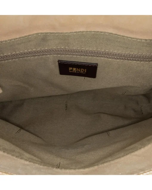Preloved Metallic Leather Shoulder Bag with Magnetic Snap Closure