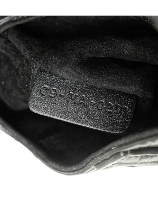 Preloved Mini Embossed Leather Saddle Bag with Magnetic Snap Closure