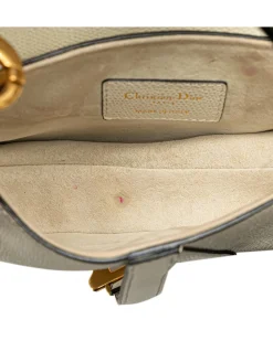 Preloved Mini Leather Saddle Shoulder Bag with Magnetic Snap Closure