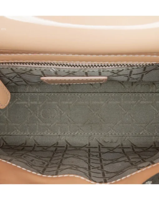 Preloved Mini Patent Cannage Quilted Leather Handbag with Detachable