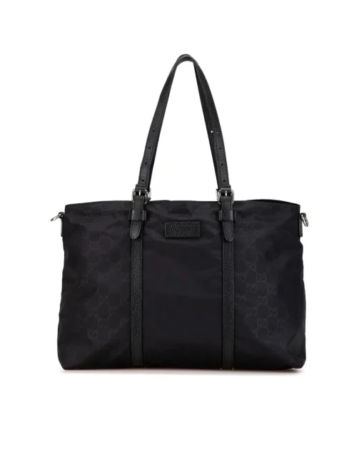 Preloved Nylon Satchel with Adjustable Straps and Top Zip Closure