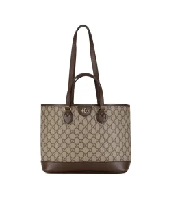 Preloved Ophidia Coated Canvas Tote with Leather Trim