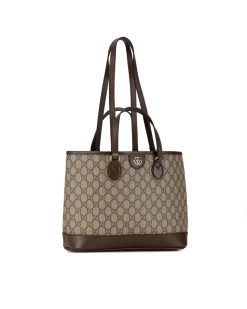 Preloved Ophidia Coated Canvas Tote with Leather Trim