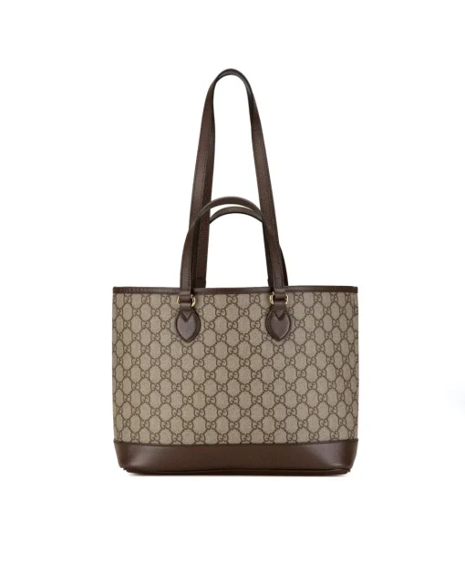 Preloved Ophidia Coated Canvas Tote with Leather Trim