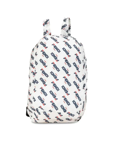 Preloved Packable Nylon Backpack with Top Zip Closure and Flat Back