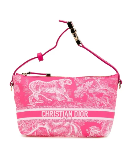 Preloved Pink Toile de Jouy Print Crossbody Bag Christian Printed