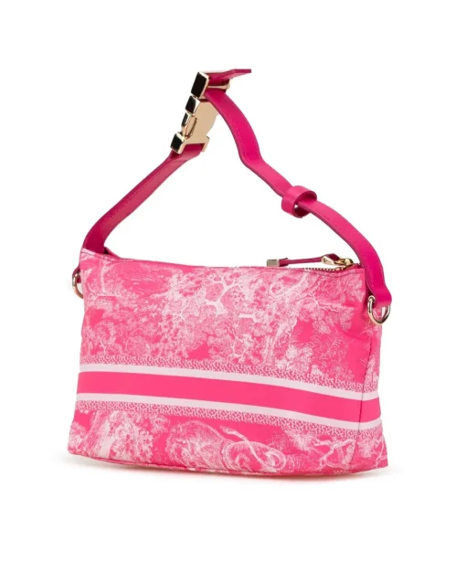 Preloved Pink Toile de Jouy Print Crossbody Bag Christian Printed