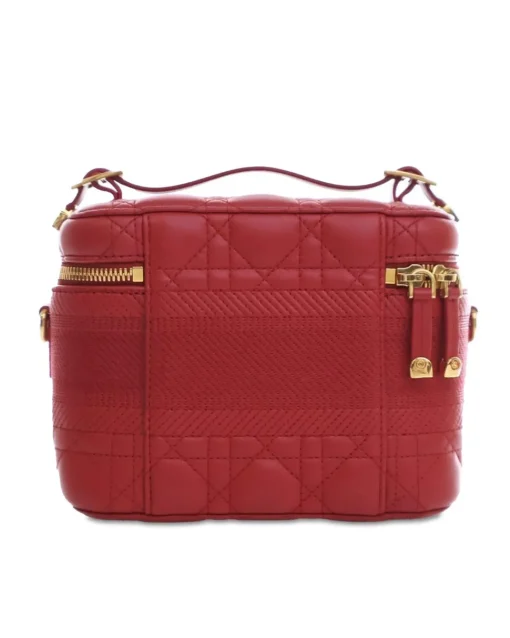Preloved Quilted Lambskin Vanity Case with Adjustable Strap