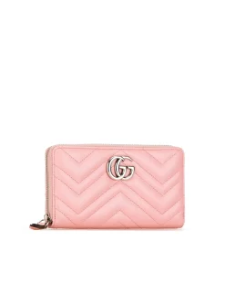 Preloved Quilted Leather Zip Around Wallet with Card Slots