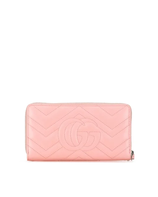 Preloved Quilted Leather Zip Around Wallet with Card Slots