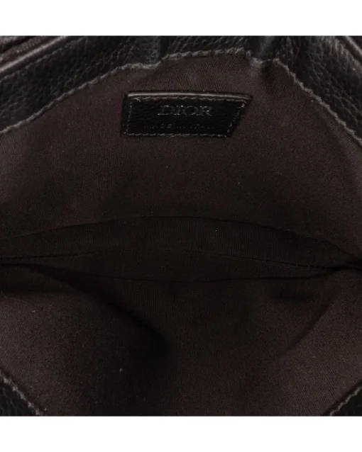 Preloved Saddle Bag Black Oblique Canvas Crossbody
