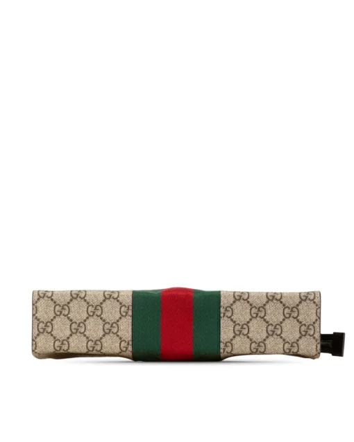 Preloved Supreme Web Coated Canvas Clutch with Interior Slip Pocket