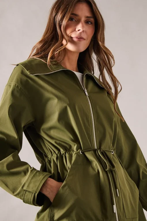 Premium Drawstring Trench Coat